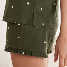 Load image into Gallery viewer, Green Spot Cotton Vest Short Set Pyjamas