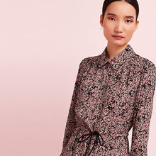 Load image into Gallery viewer, Animal Zip Neck Tie Waist Midi Dress