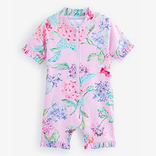Load image into Gallery viewer, Pale Pink Floral Sunsafe Swim Suit (3mths-5yrs)