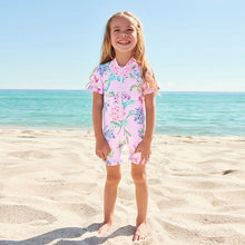 Load image into Gallery viewer, Pale Pink Floral Sunsafe Swim Suit (3mths-5yrs)