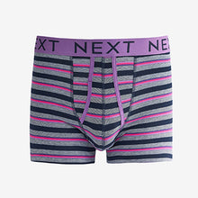 Load image into Gallery viewer, Grey Bright Stripe A-Front Boxers 4 Pack