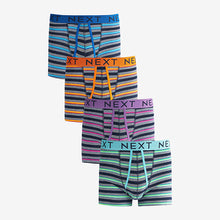 Load image into Gallery viewer, Grey Bright Stripe A-Front Boxers 4 Pack