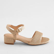 Load image into Gallery viewer, Gold Glitter Occasion Heel Sandals (Older Girls)