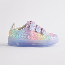 Load image into Gallery viewer, Purple Glitter Light-Up Trainers (Younger Girls)