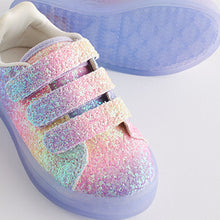 Load image into Gallery viewer, Purple Glitter Light-Up Trainers (Younger Girls)