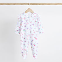 Load image into Gallery viewer, White Fairy Baby Two Way Zip Sleespuits 3 Pack