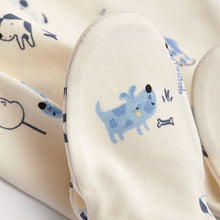 Load image into Gallery viewer, Blue Dog Print Sleepsuits 4 Pack (0-2yrs)