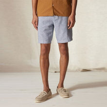 Load image into Gallery viewer, Light Blue Stripe Linen Blend Chino Shorts