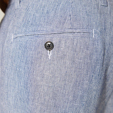 Load image into Gallery viewer, Light Blue Stripe Linen Blend Chino Shorts