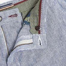 Load image into Gallery viewer, Light Blue Stripe Linen Blend Chino Shorts