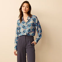 Load image into Gallery viewer, Light Blue Tile Textured Long Sleeve Shirt with Pocket