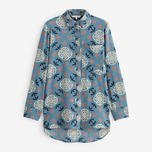 Load image into Gallery viewer, Light Blue Tile Textured Long Sleeve Shirt with Pocket