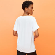 Load image into Gallery viewer, White Modal Rich Premium V-Neck T-Shirt