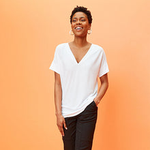 Load image into Gallery viewer, White Modal Rich Premium V-Neck T-Shirt