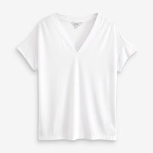 Load image into Gallery viewer, White Modal Rich Premium V-Neck T-Shirt