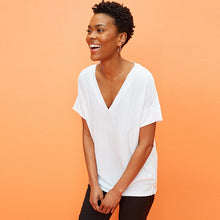 Load image into Gallery viewer, White Modal Rich Premium V-Neck T-Shirt