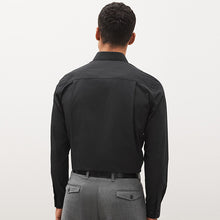 Load image into Gallery viewer, Black Regular Fit Easy Care Single Cuff Shirt