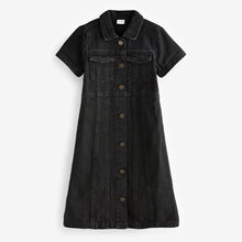 Load image into Gallery viewer, Maxi Length Black Fitted Denim Dress (3-12yrs)