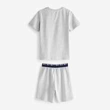 Load image into Gallery viewer, Blue/ Grey Plein Short Pyjamas 2 Pack (3-12yrs)