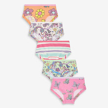 Load image into Gallery viewer, Pink/Green/Orange Unicorn Hipster Briefs 5 Pack (2-12yrs)