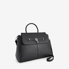 Load image into Gallery viewer, Black Formal Lock Detail Tote Bag