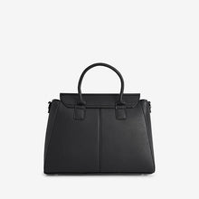 Load image into Gallery viewer, Black Formal Lock Detail Tote Bag