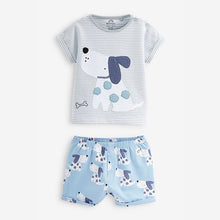Load image into Gallery viewer, Blue Dog Baby T-Shirt And Shorts 2 Piece Set (0-18mths)