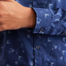 Load image into Gallery viewer, Navy Blue Long Sleeve Smart Printed Shirt (3-12yrs)