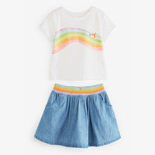Load image into Gallery viewer, Multi 2 Piece Skirt & T-Shirt Set (3mths-6yrs)