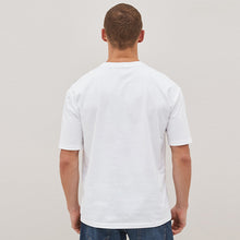 Load image into Gallery viewer, White Relaxed Fit Essential 100% Cotton Crew Neck T-Shirt