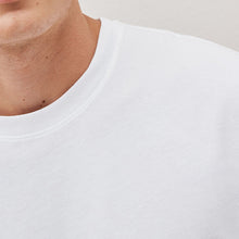 Load image into Gallery viewer, White Relaxed Fit Essential 100% Cotton Crew Neck T-Shirt