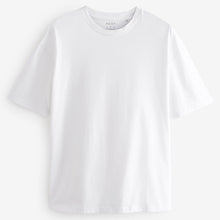 Load image into Gallery viewer, White Relaxed Fit Essential 100% Cotton Crew Neck T-Shirt