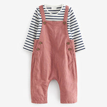 Load image into Gallery viewer, Rust Brown Baby 2 Piece Dungarees and Bodysuit Set (0mths-18mths)