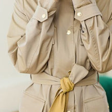 Load image into Gallery viewer, Myleene Klass Neutral Stone Funnel Neck Showerproof Coat