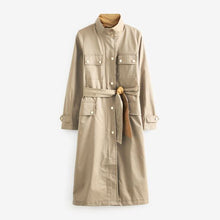 Load image into Gallery viewer, Myleene Klass Neutral Stone Funnel Neck Showerproof Coat