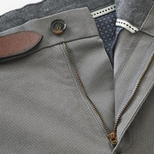 Load image into Gallery viewer, Grey Slim Fit Printed Belted Soft Touch Chino Trousers