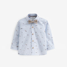 Load image into Gallery viewer, Navy Blue Check Waistcoat Set With Shirt & Bow Tie (3mths-6yrs)