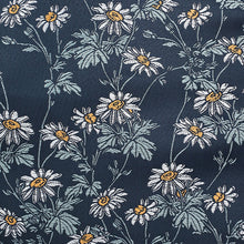 Load image into Gallery viewer, Yellow/Blue Navy Floral Silk Tie And Pocket Square Set