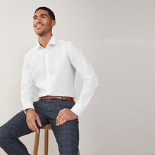 Load image into Gallery viewer, White Regular Fit Single Cuff Easy Care Shirt