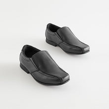 Load image into Gallery viewer, Black School Leather Loafers (Older Boys)