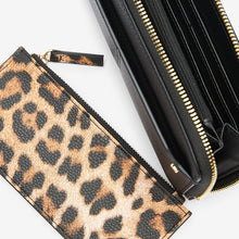 Load image into Gallery viewer, Black Animal Large Purse With Pull-Out Zip Coin Purse