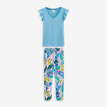 Load image into Gallery viewer, Blue Floral Cotton Pyjamas