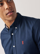 Load image into Gallery viewer, Navy Blue Regular Fit Long Sleeve Oxford Shirt