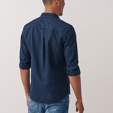 Load image into Gallery viewer, Navy Blue Regular Fit Long Sleeve Oxford Shirt