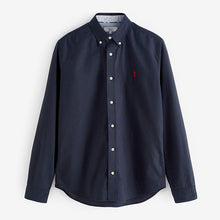 Load image into Gallery viewer, Navy Blue Regular Fit Long Sleeve Oxford Shirt