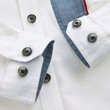 Load image into Gallery viewer, White Trimmed Oxford Shirt (3mths-6yrs)