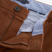 Load image into Gallery viewer, Rust Brown Slim Fit Stretch Chino Trousers