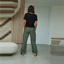 Load image into Gallery viewer, Khaki Green Parachute Cotton Cargo Trousers