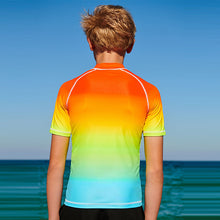 Load image into Gallery viewer, Rainbow Short Sleeve Sunsafe Rash Vest (3yrs-12yrs)