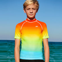 Load image into Gallery viewer, Rainbow Short Sleeve Sunsafe Rash Vest (3yrs-12yrs)